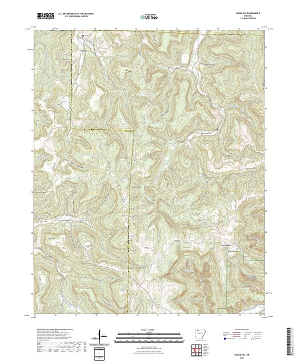 US Topo 7.5-minute map for Osage SW AR