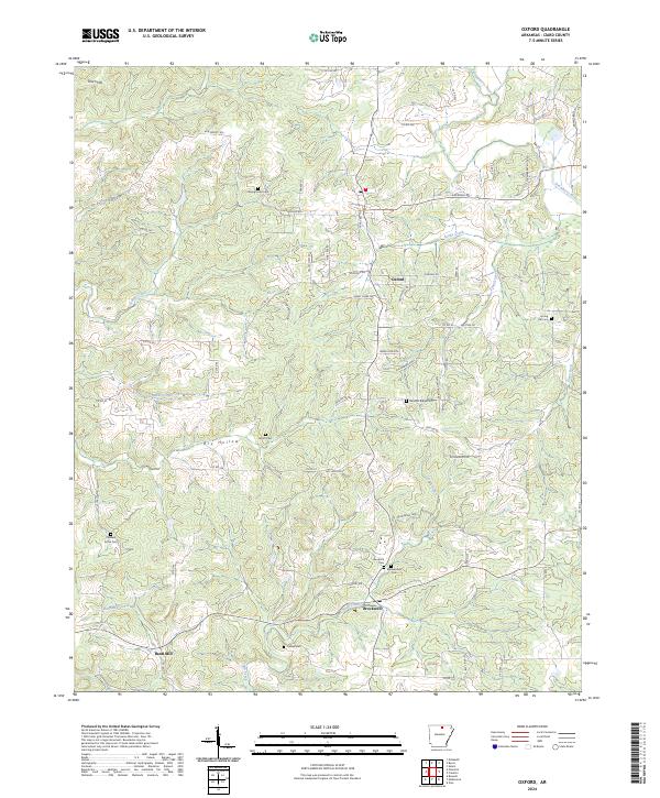 US Topo 7.5-minute map for Oxford AR