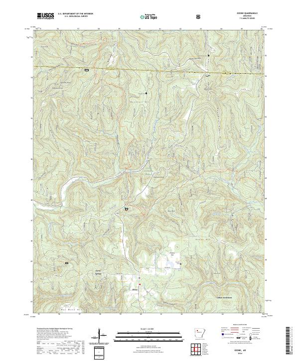 US Topo 7.5-minute map for Ozone AR