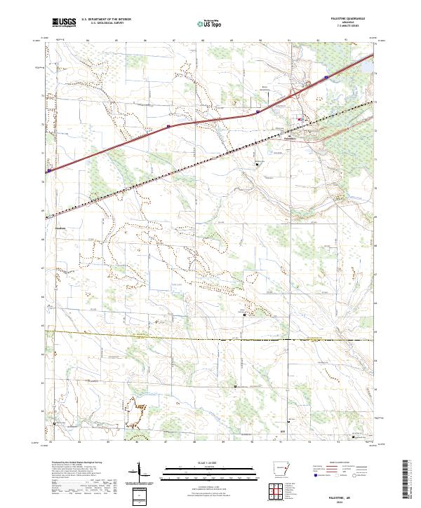 US Topo 7.5-minute map for Palestine AR