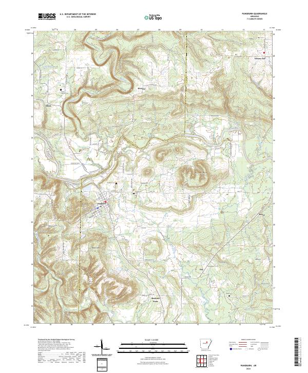 US Topo 7.5-minute map for Pangburn AR