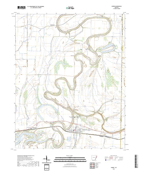 US Topo 7.5-minute map for Parkin AR