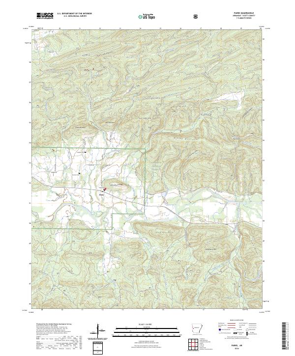 US Topo 7.5-minute map for Parks AR