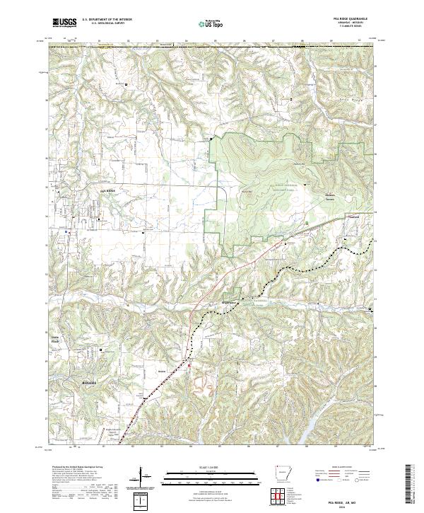 US Topo 7.5-minute map for Pea Ridge ARMO