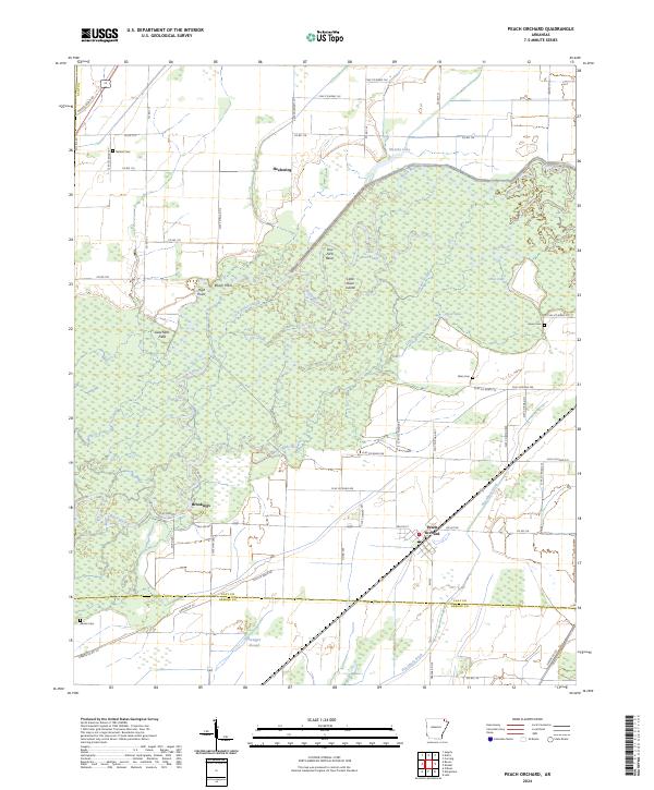 US Topo 7.5-minute map for Peach Orchard AR