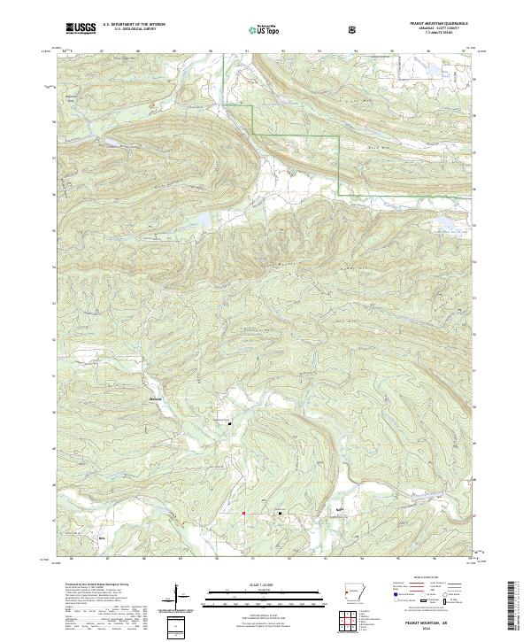 US Topo 7.5-minute map for Peanut Mountain AR