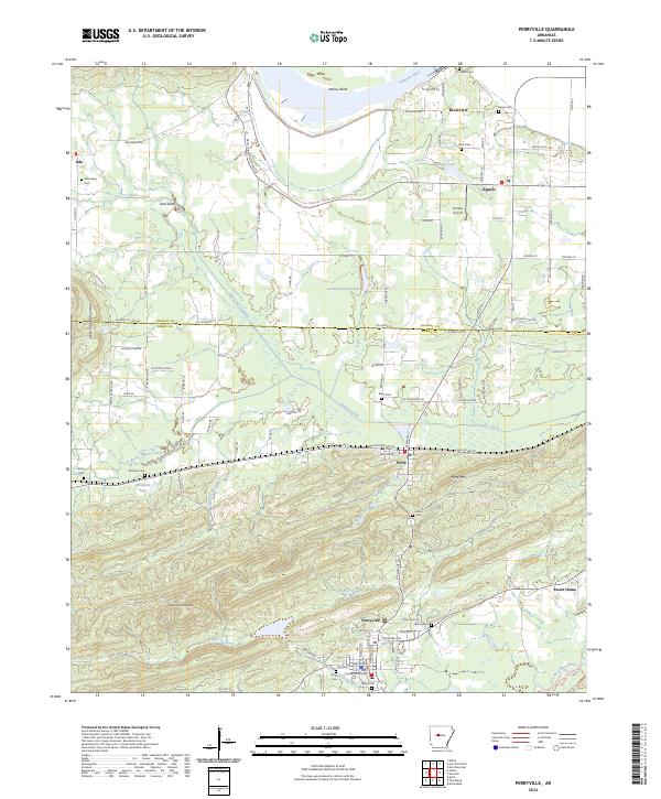 US Topo 7.5-minute map for Perryville AR