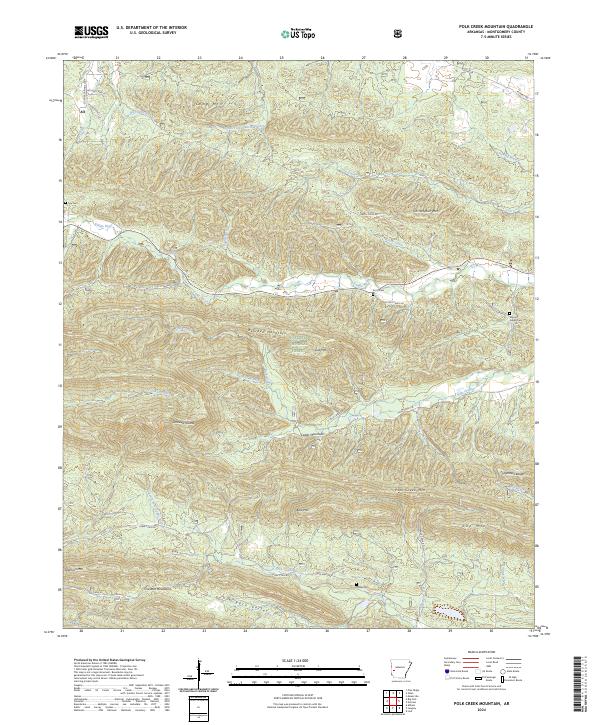 US Topo 7.5-minute map for Polk Creek Mountain AR