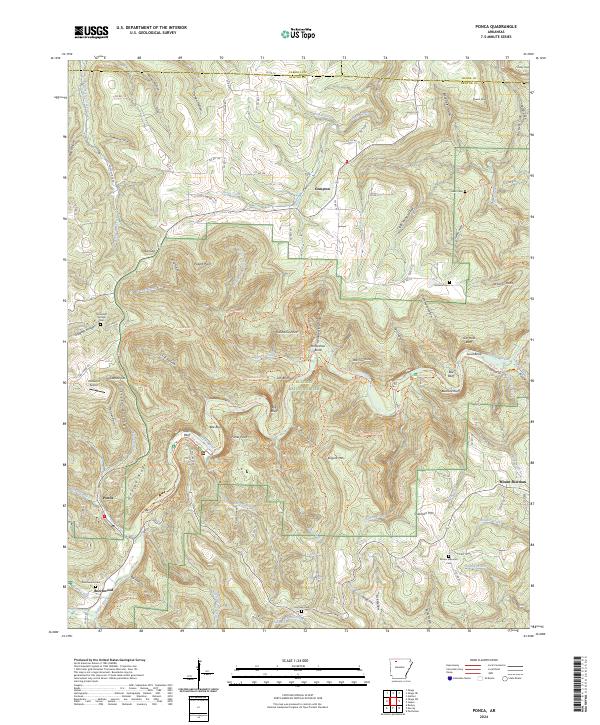 US Topo 7.5-minute map for Ponca AR