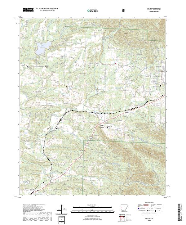 US Topo 7.5-minute map for Potter AR