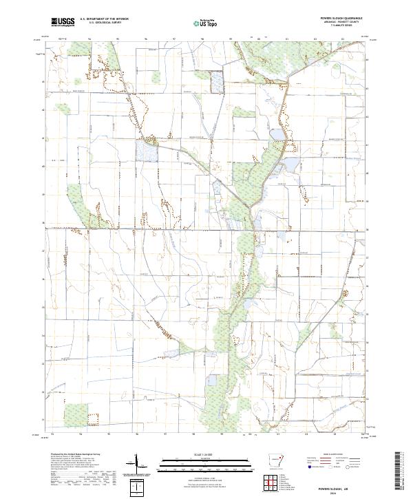 US Topo 7.5-minute map for Powers Slough AR