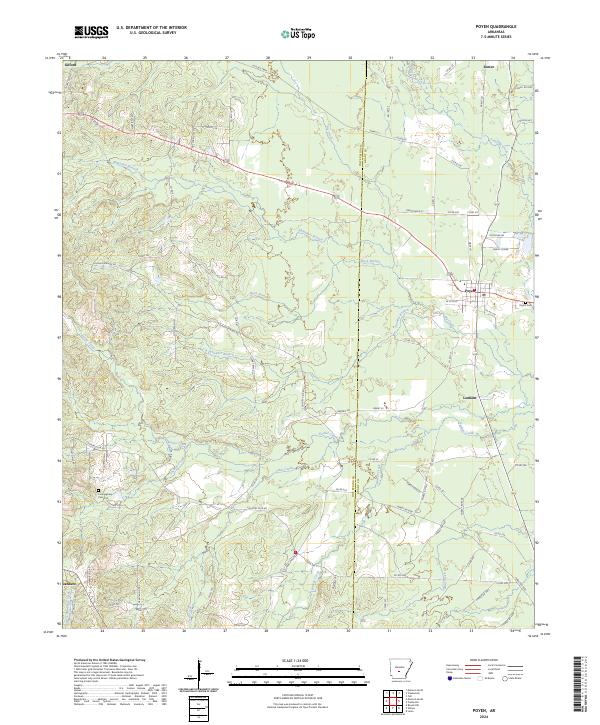 US Topo 7.5-minute map for Poyen AR