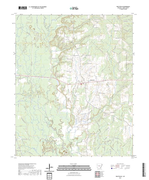 US Topo 7.5-minute map for Prattsville AR