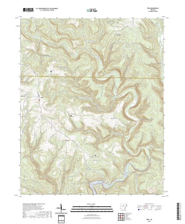 US Topo 7.5-minute map for Prim AR