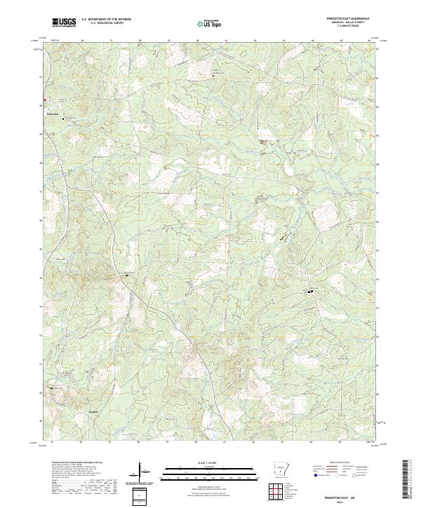 US Topo 7.5-minute map for Princeton East AR