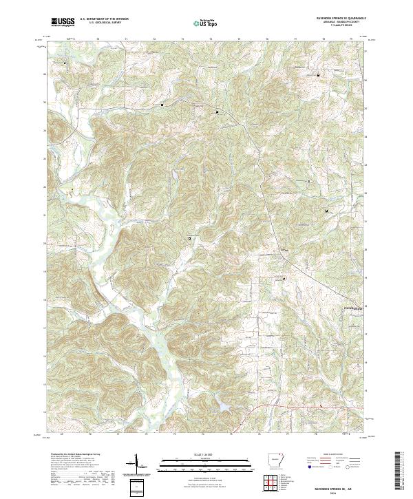 US Topo 7.5-minute map for Ravenden Springs SE AR