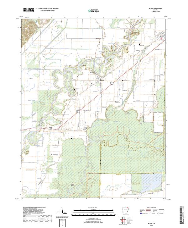 US Topo 7.5-minute map for Reyno AR