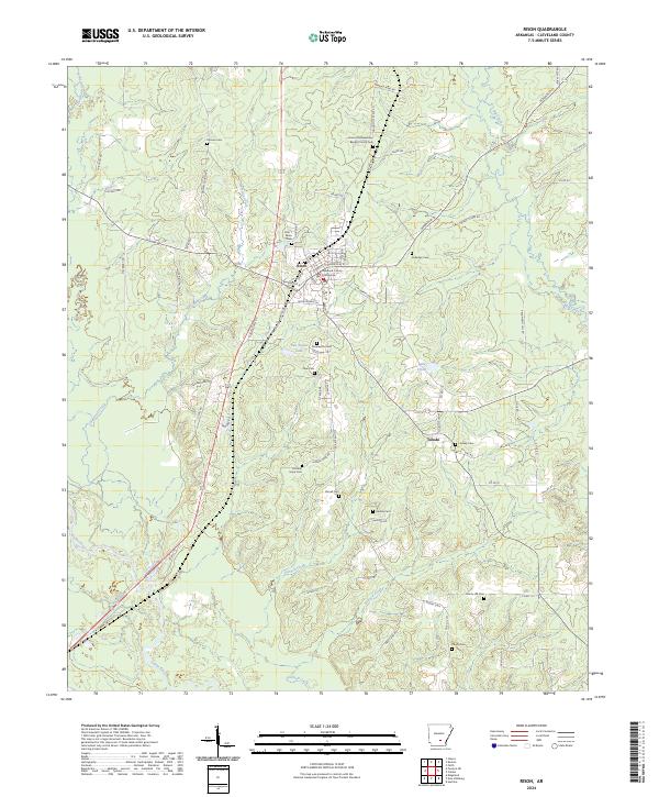 US Topo 7.5-minute map for Rison AR