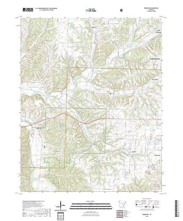 US Topo 7.5-minute map for Robinson AR