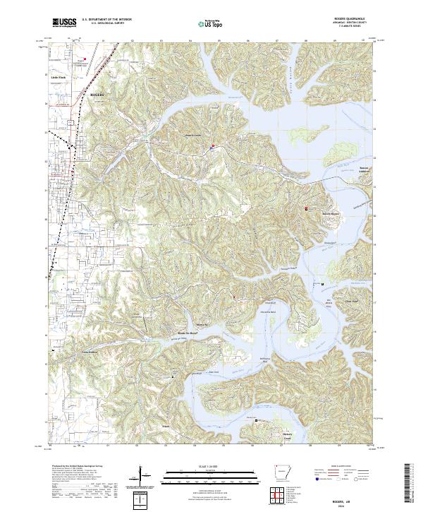 US Topo 7.5-minute map for Rogers AR