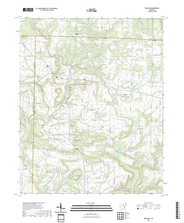 US Topo 7.5-minute map for Rose Bud AR