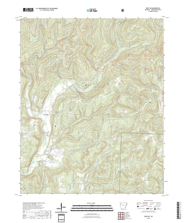 US Topo 7.5-minute map for Rudy NE AR