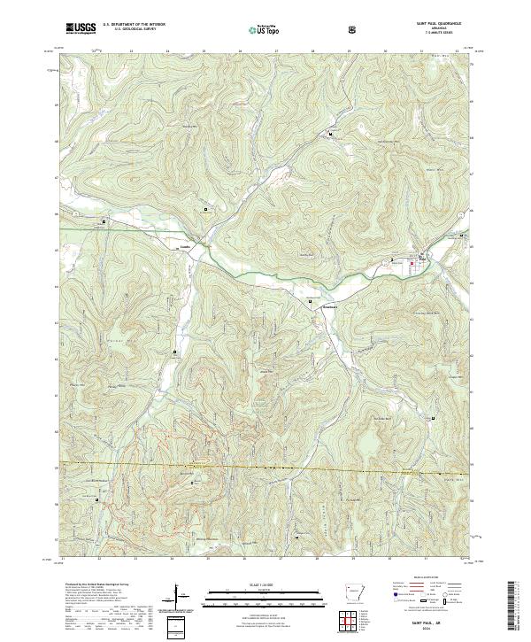 US Topo 7.5-minute map for Saint Paul AR