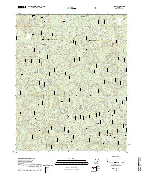 US Topo 7.5-minute map for Sand Gap AR