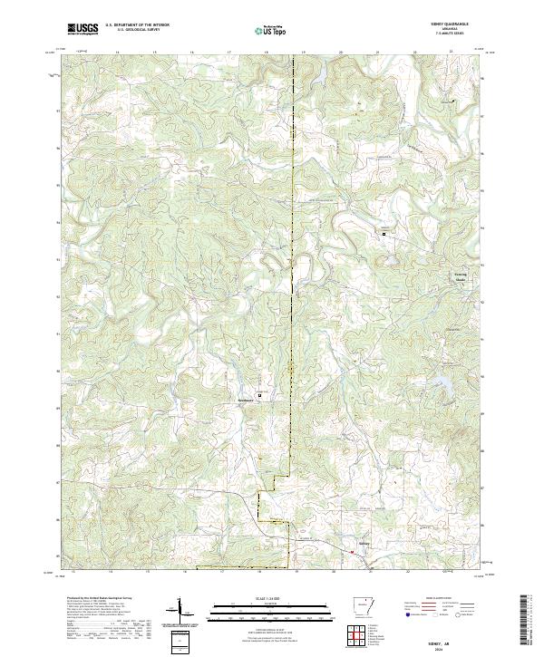 US Topo 7.5-minute map for Sidney AR