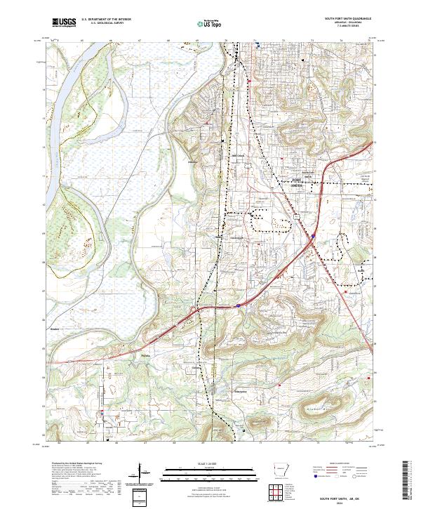 US Topo 7.5-minute map for South Fort Smith AROK