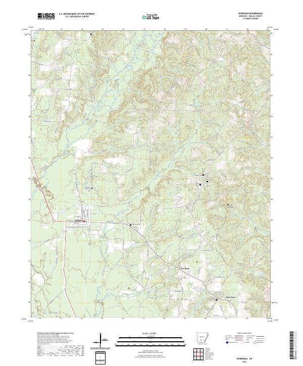 US Topo 7.5-minute map for Sparkman AR