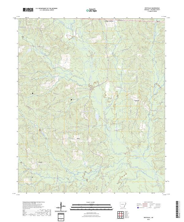 US Topo 7.5-minute map for Spotville AR