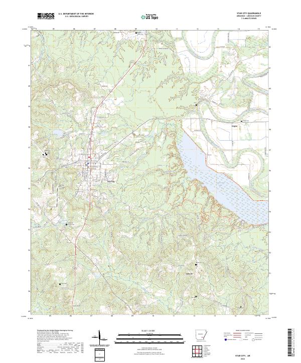 US Topo 7.5-minute map for Star City AR