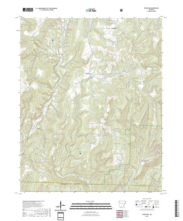 US Topo 7.5-minute map for Strickler AR