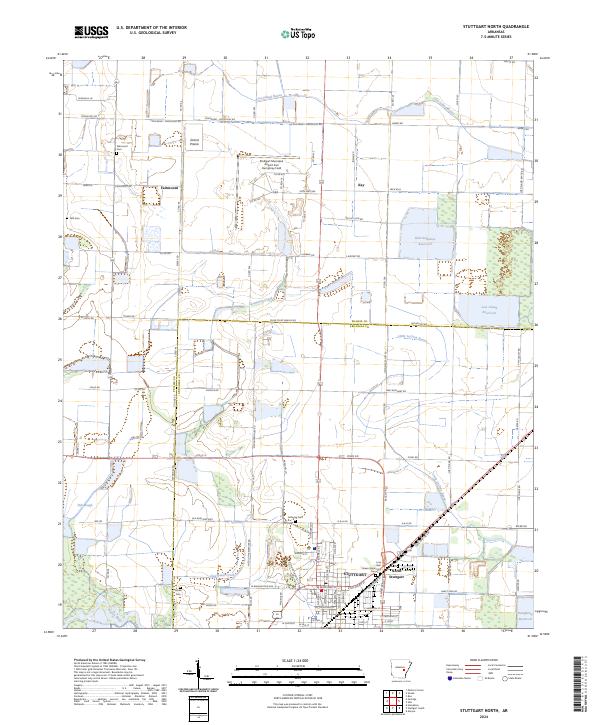 US Topo 7.5-minute map for Stuttgart North AR