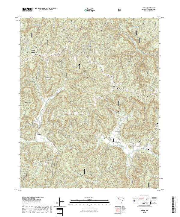 US Topo 7.5-minute map for Swain AR