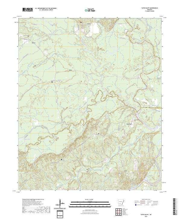 US Topo 7.5-minute map for Tates Bluff AR