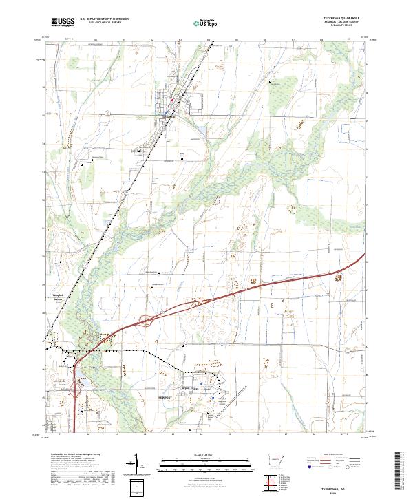 US Topo 7.5-minute map for Tuckerman AR