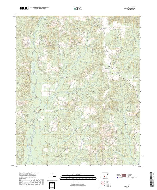 US Topo 7.5-minute map for Tulip AR