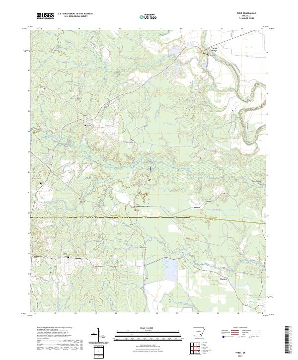 US Topo 7.5-minute map for Tyro AR