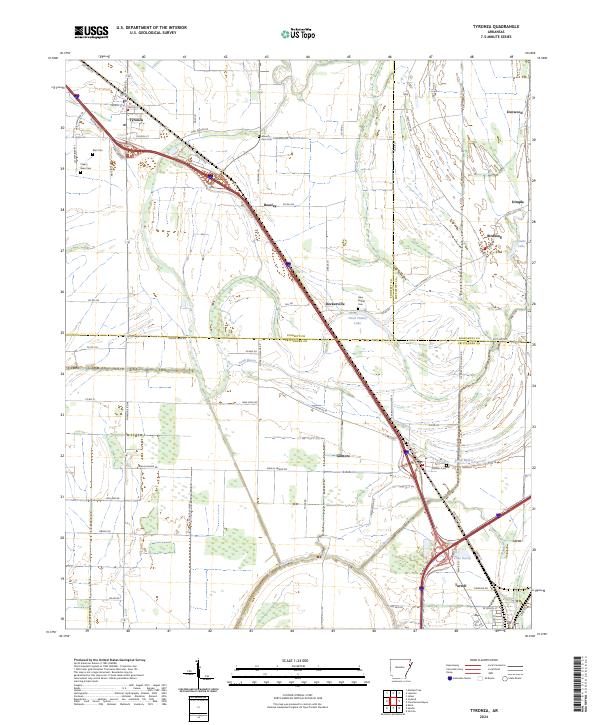 US Topo 7.5-minute map for Tyronza AR