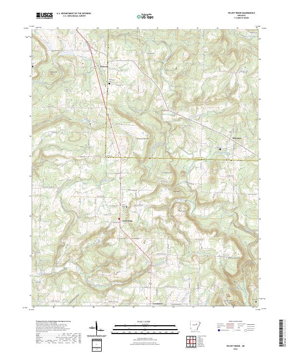 US Topo 7.5-minute map for Velvet Ridge AR