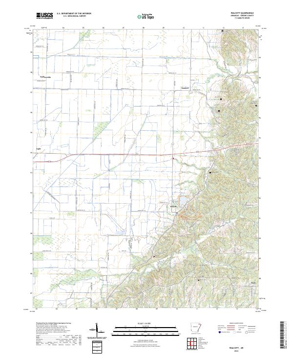 US Topo 7.5-minute map for Walcott AR