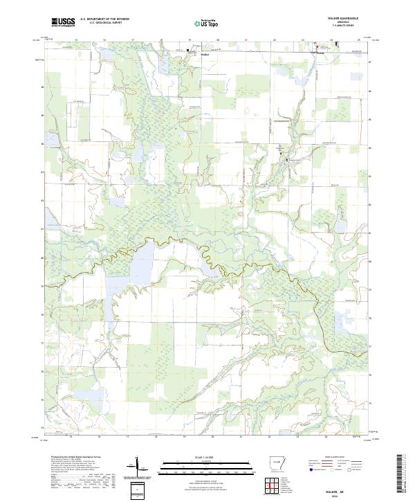 US Topo 7.5-minute map for Walker AR