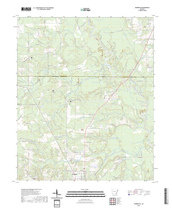 US Topo 7.5-minute map for Warren NE AR