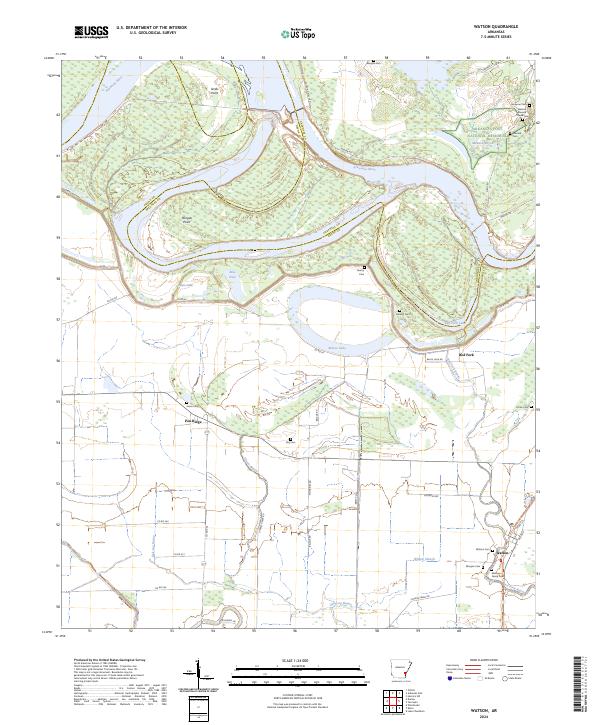 US Topo 7.5-minute map for Watson AR