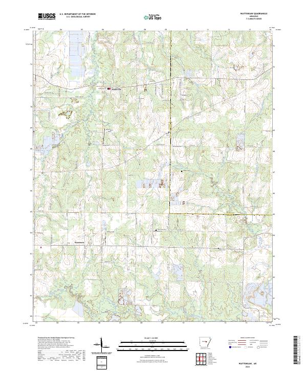 US Topo 7.5-minute map for Wattensaw AR