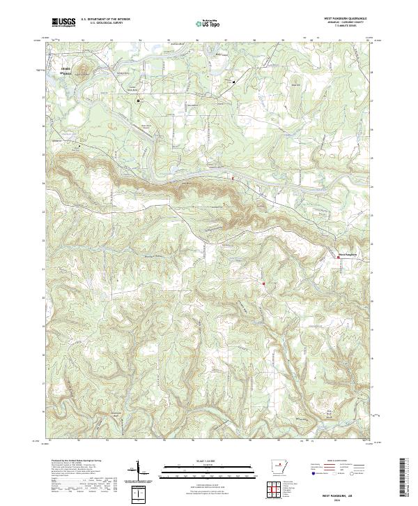 US Topo 7.5-minute map for West Pangburn AR