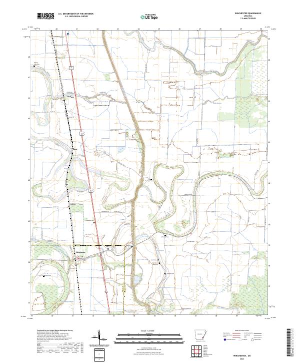 US Topo 7.5-minute map for Winchester AR