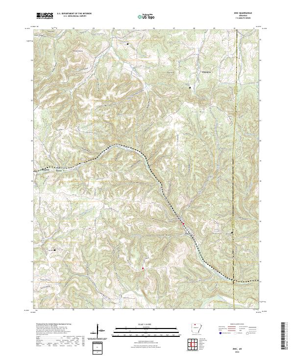 US Topo 7.5-minute map for Zinc AR